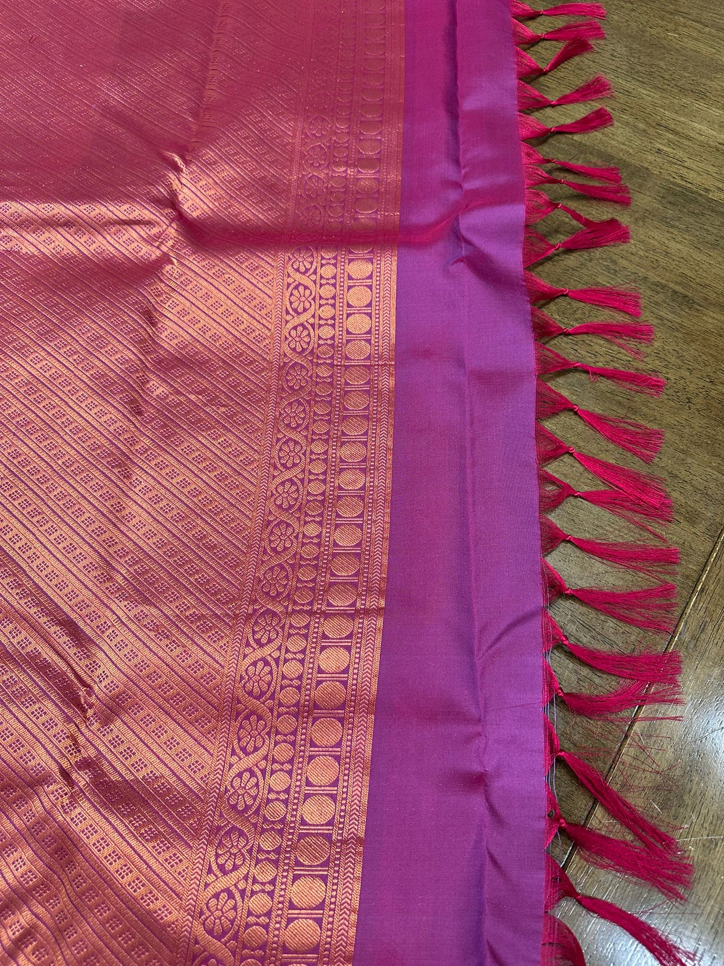 Royal Purple and Pink Kanchipuram Silk Saree