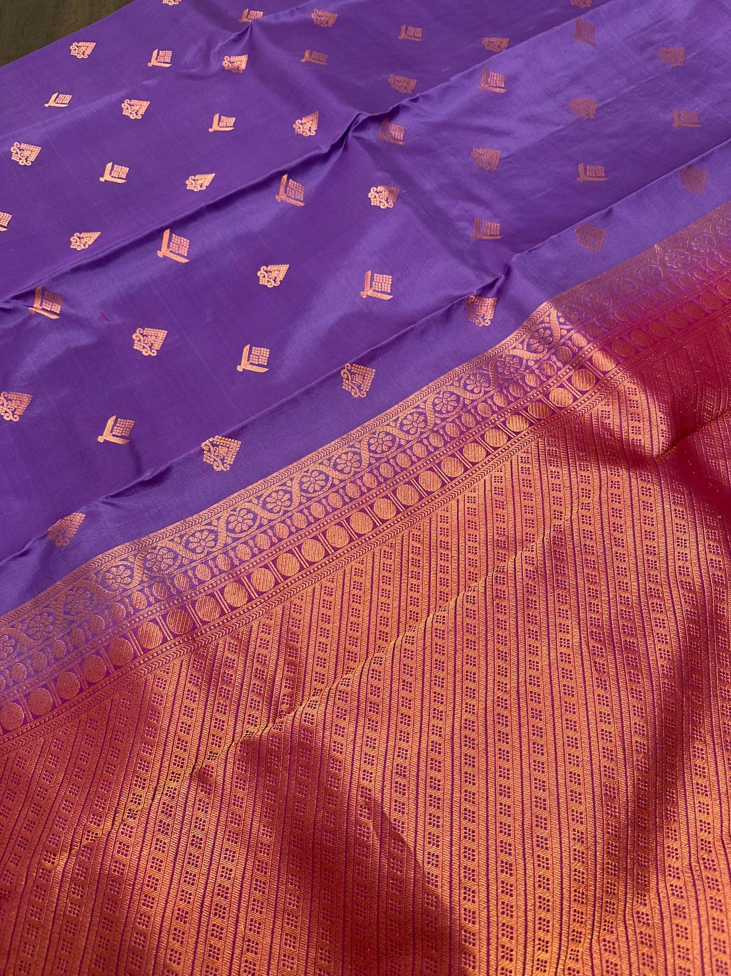 Royal Purple and Pink Kanchipuram Silk Saree