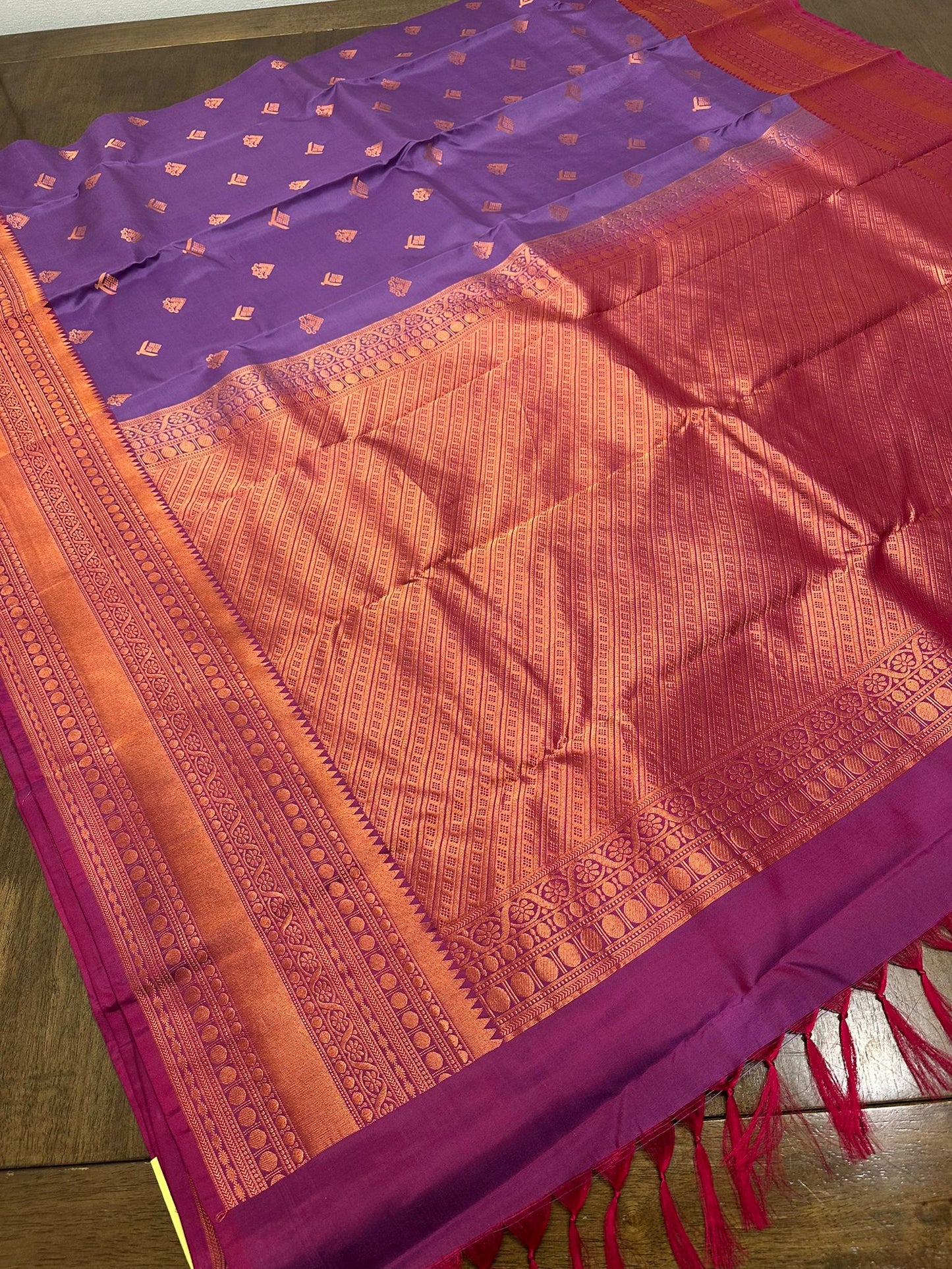 Royal Purple and Pink Kanchipuram Silk Saree