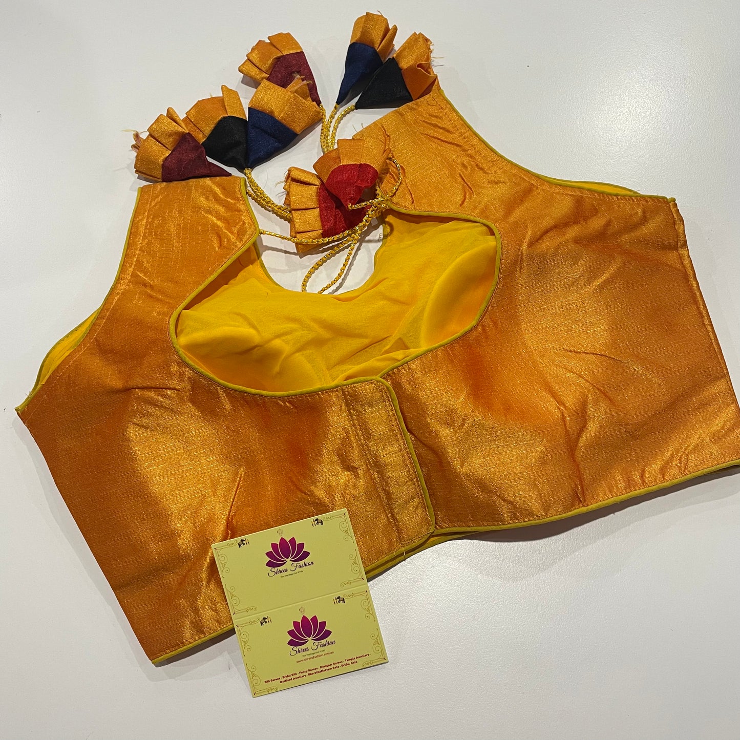 Sunny Delight: Yellow Raw Silk Readymade Blouse