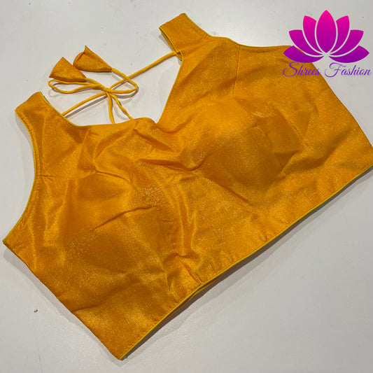 "Sunlit Splendor: Instant Yellow Raw Silk Blouse