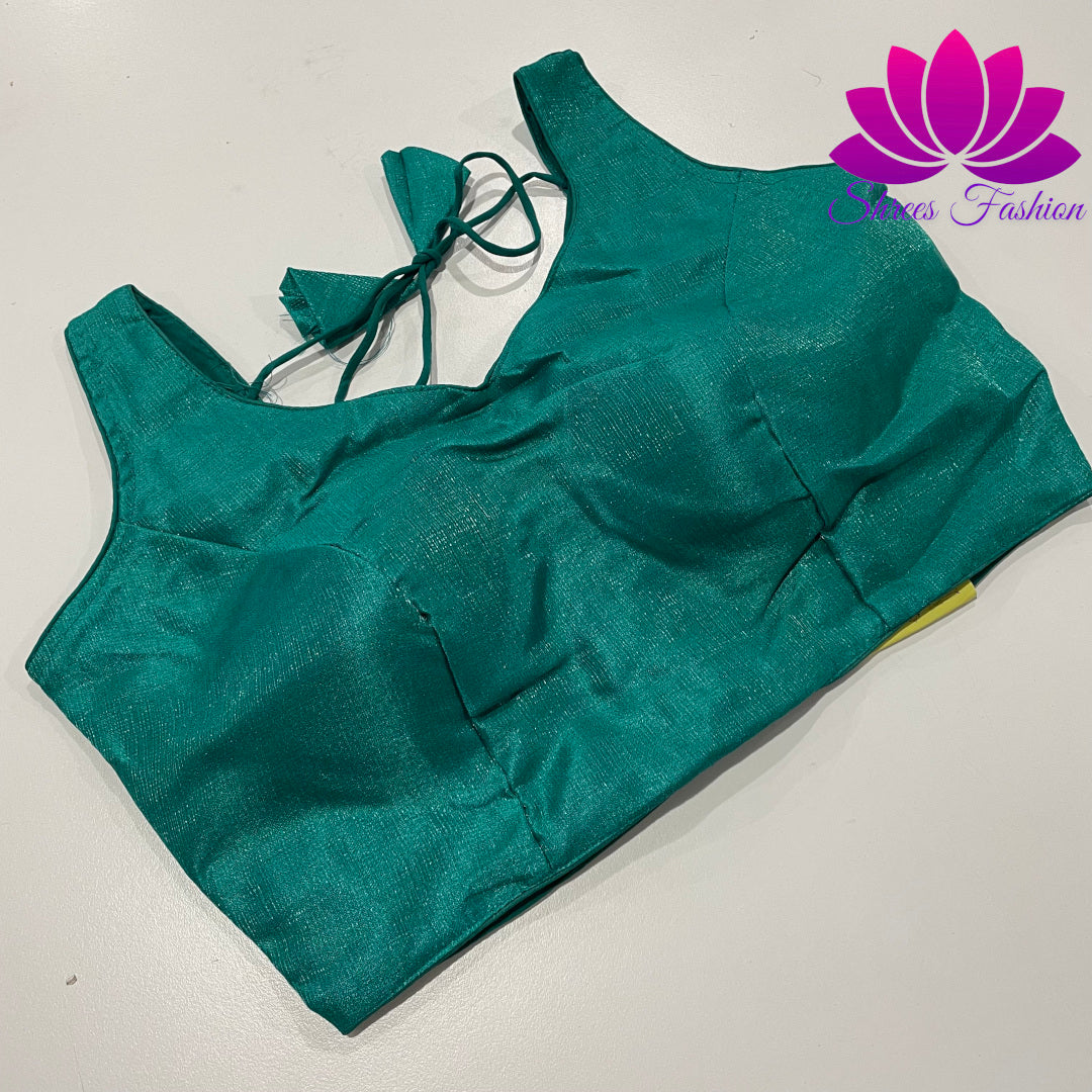 Aqua Oasis: Aqua Green Raw Silk Blouse