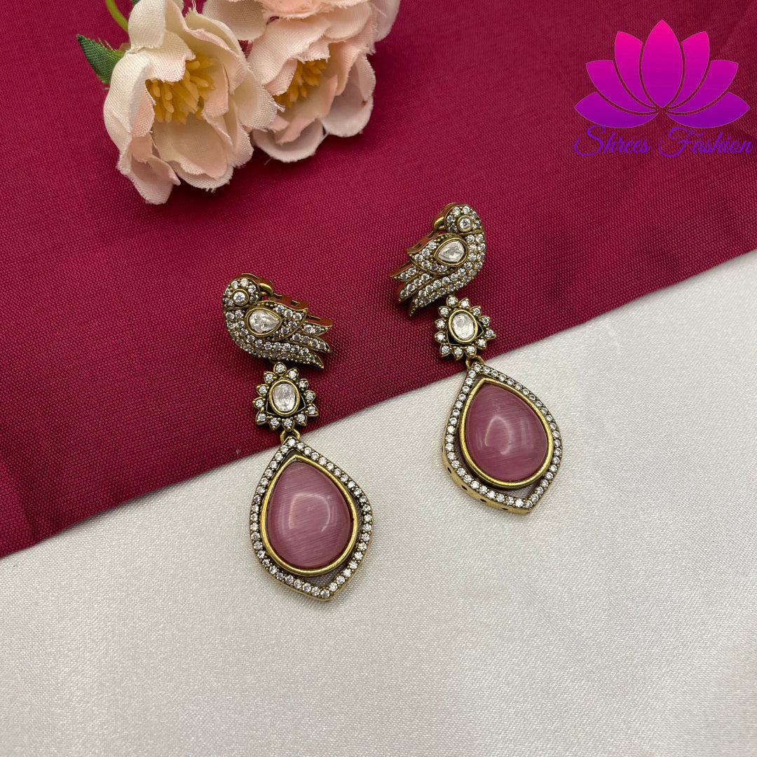 Lavender Luxe: Victorian Stones Earrings - Shrees  Fashion Australia