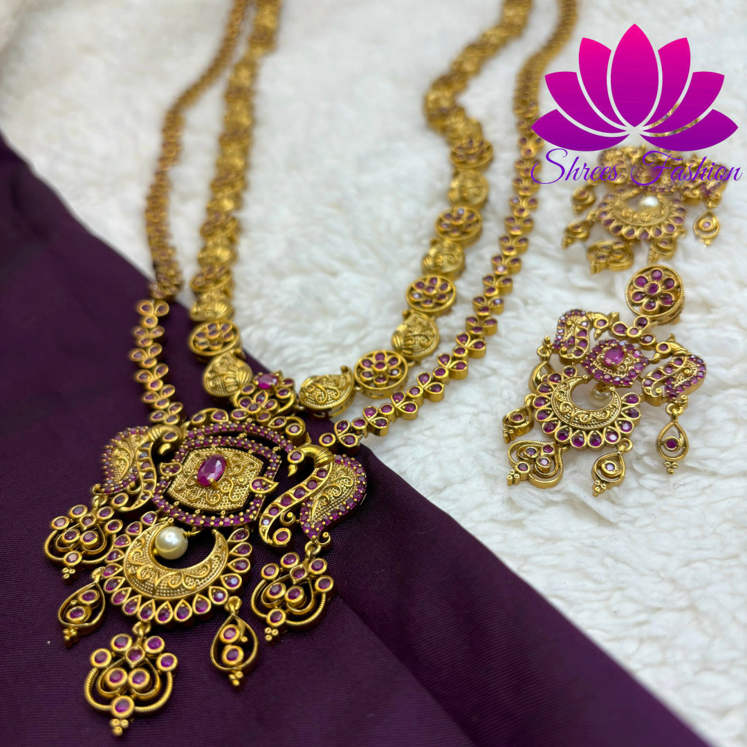 Mango Melody: Double Layer Mango Design Haram with Exquisite Pendant"