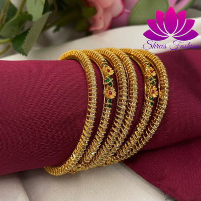 Shrees Fashion's Stunning Set of 6 Gold-Finish Bangles - Shrees  Fashion Australia