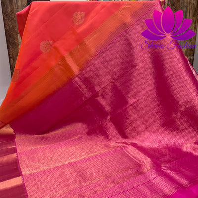 Exquisite Orange with Pink Dual shade | Soft Silk Saree | Silk Mark India Certified - Shrees  Fashion Australia