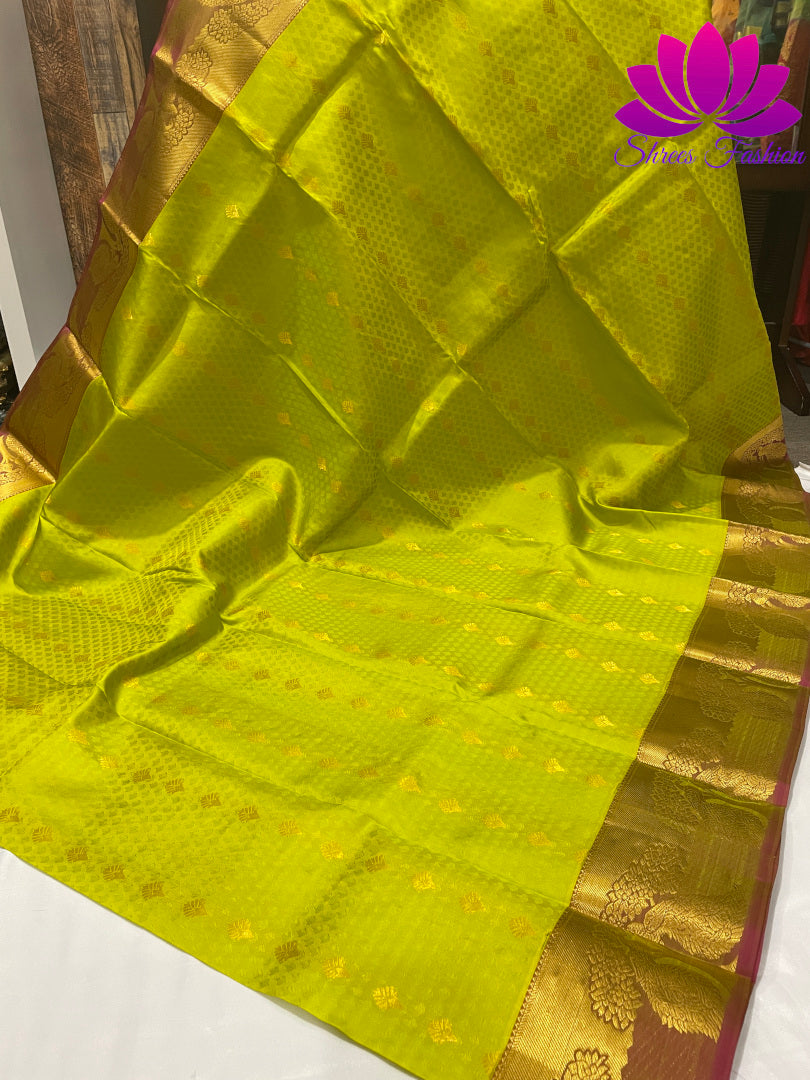 Beautiful Light Green With Pink Color Silk Saree | Silk Mark India Certified - Shrees  Fashion Australia