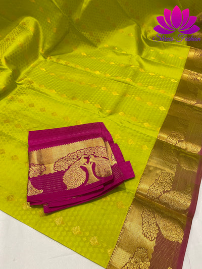 Beautiful Light Green With Pink Color Silk Saree | Silk Mark India Certified - Shrees  Fashion Australia