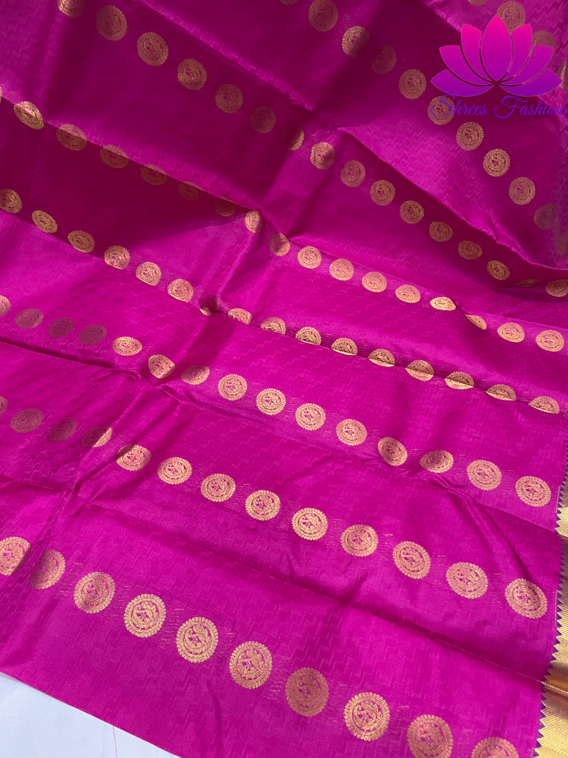 Magenta With Dark Blue Color Kanchipuram Silk Saree | Silk Mark India Certified - Shrees  Fashion Australia