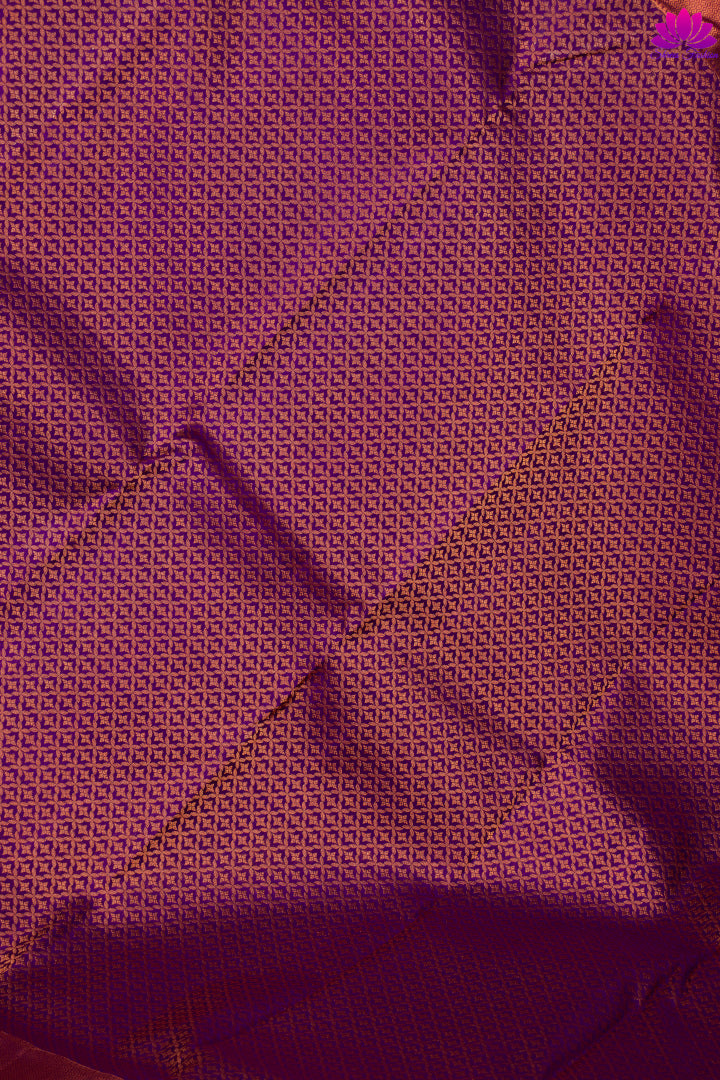 Purple Copper Zari Silk Saree | Kanchipuram Silk | Silk Mark Certified - Shrees  Fashion Australia